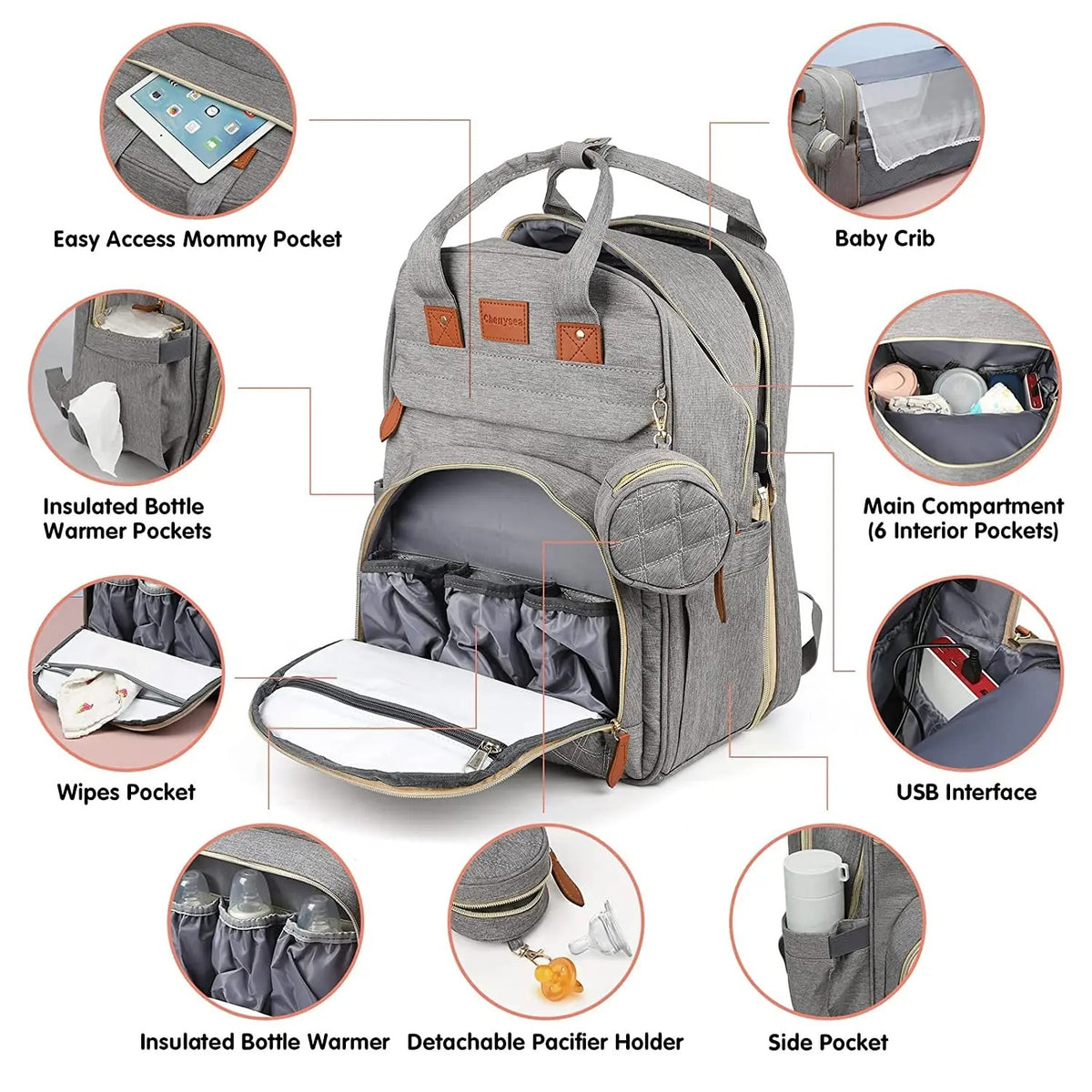 Sac à langer lit 2en1 | Imperméable Portable