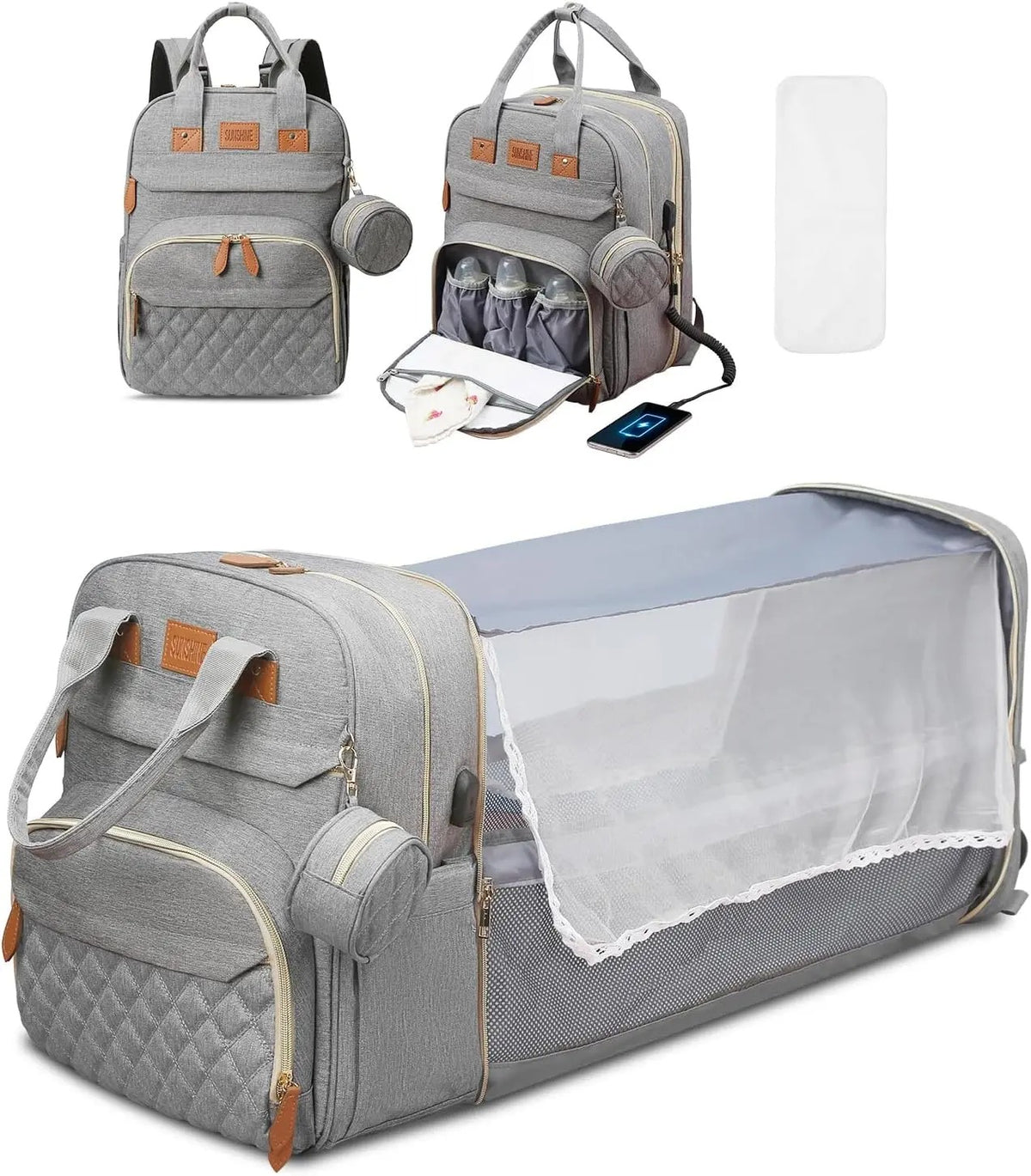 Sac à langer lit 2en1 | Imperméable Portable