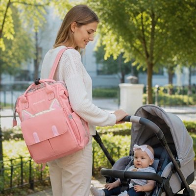 Sac a dos a langer poussette en mains