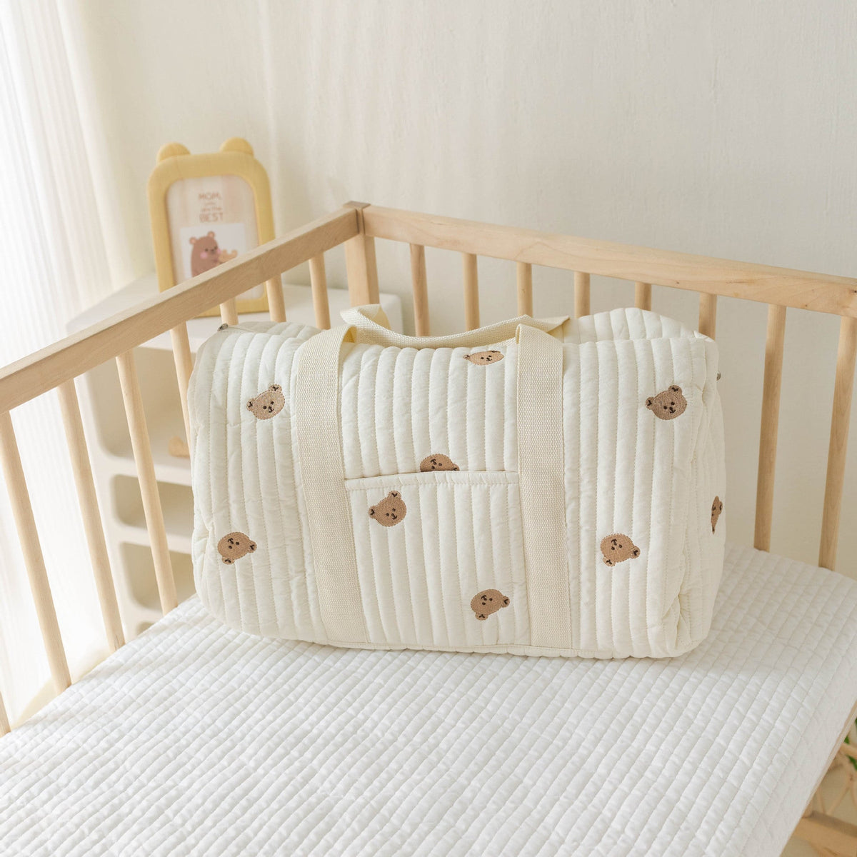 Sac à langer beige | Grande capacité compartimenté - BeBe & Maman Confort