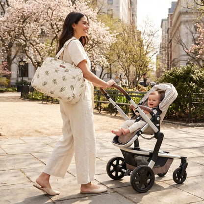 Sac à langer beige | Grande capacité compartimenté - BeBe & Maman Confort